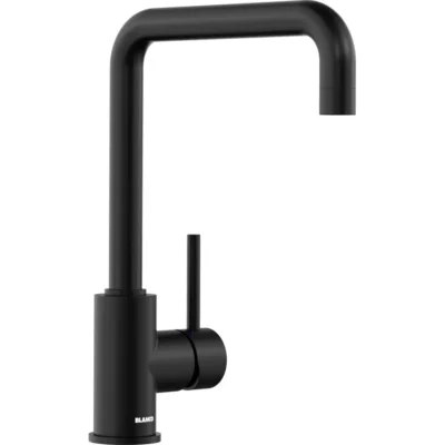 Blanco Mili keukenkraan mat zwart enkele hendel draaibare uitloop haaks
