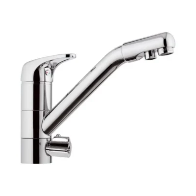 Daniel Eco filter keukenkraan 3 weg chroom voor gezuiverd water met draaibare uitloop