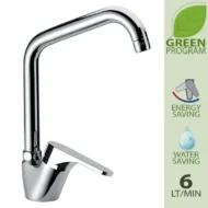 Daniel Omega Green eengats keukenkraan hoge u draaibare uitloop 6l waterbesparende perlator