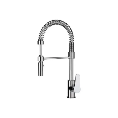 Daniel Omega keukenkraan chroom met veermechanisme en afneembare handdouche