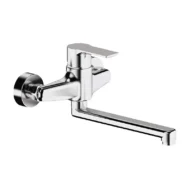 Daniel Reflex wandmontage keukenkraan met eengreeps bediening en chroomafwerking
