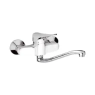 Daniel Rio draaibare s vormige keukenkraan chroom wandmontage