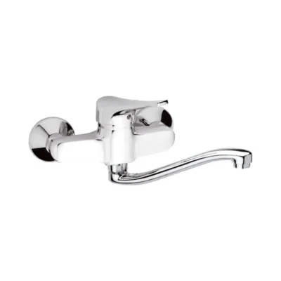 Daniel Rio draaibare s vormige keukenkraan chroom wandmontage