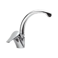 Daniel Rio eengats keukenkraan voordelig chroom hoge uitloop 45° draaibaar