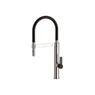 Daniel Smart chrome spoelkraan met matzwarte flexibele slang en afneembare handdouche