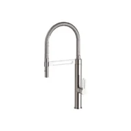 Daniel Smart chrome spoelkraan met witte flexibele slang en afneembare handdouche