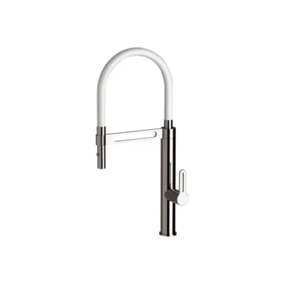 Daniel Smart spoelkraan chroom met flexibele witte slang en afneembare handdouche
