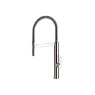 Daniel Smart spoelkraan chroom met matzwarte flexibele slang en afneembare handdouche