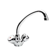 Daniel Ticino keukenkraan voordelig chroom draaibare uitloop met draaiknoppen