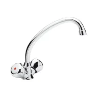 Daniel Ticino simpele keukenkraan voordelig chroom met draaibare uitloop en knoppen