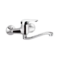 Daniel Venus draaibare s vormige keukenkraan muur chroom hendelgreep