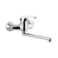 Daniel Venus draaibare wand keukenkraan chroom met hendelgreep