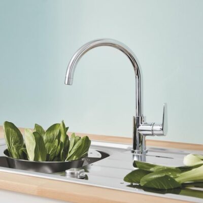 grohe baucurve eenhendel keukenmengkraan draaibaar chroom 31536001 grohe baucurve eenhendel keukenmengkraan draaibaar chroom 31536001