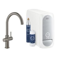 grohe blue home c afvoer starter kit rond draaibaar 2 standen hard graphite geborsteld 31455al1