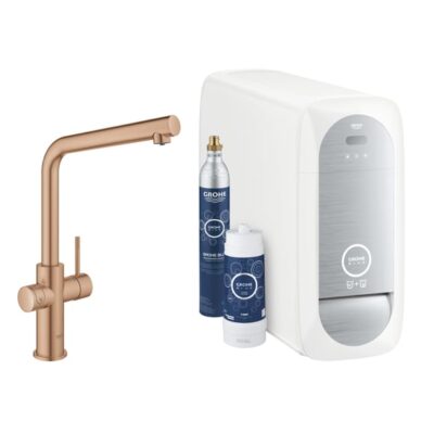 grohe blue home l uitloop starter kit haaks draaibaar 2 standen warm sunset geborsteld 31454dl1 grohe blue home l uitloop starter kit haaks draaibaar 2 standen warm sunset geborsteld 31454dl1