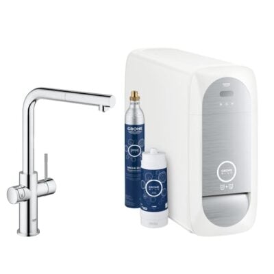 grohe blue home l uitloop starter kit haaks draaibaar uittrekbaar chroom 31539000 grohe blue home l uitloop starter kit haaks draaibaar uittrekbaar chroom 31539000