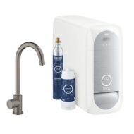grohe blue home mono starterset draaibare rond uitloop 2 standen hard graphite brushed 31498al1