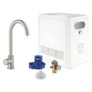 grohe blue professional c uitloop kit mono kraan rond draaibaar 2 standen supersteel 31302dc2