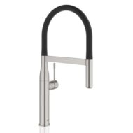 grohe essence eenhendel keukenmengkraan draaibaar supersteel met mat zwart 30294dc0