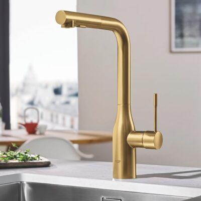 grohe essence eenhendel keukenmengkraan uittrekbaar draaibaar cool sunrise geborsteld 30270gn0 grohe essence eenhendel keukenmengkraan uittrekbaar draaibaar cool sunrise geborsteld 30270gn0