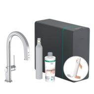 hansgrohe aqittura m91 filtersysteem 210 uittrekbare uitloop 1 straalsoort sbox starterset sodasystem chroom 76806000
