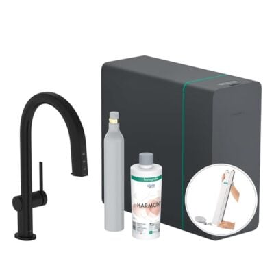 hansgrohe aqittura m91 filtersysteem 210 uittrekbare uitloop met sbox starterset en sodasystem draaibaar mat zwart 76806670 hansgrohe aqittura m91 filtersysteem 210 uittrekbare uitloop met sbox starterset en sodasystem draaibaar mat zwart 76806670