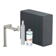 hansgrohe aqittura m91 filtersysteem 240 uittrekbare uitloop 1 straalsoort starterset sodasystem edelstraal finish 76810800