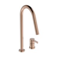 ideale standaard gusto keukenmengkraan 2 gats uitloop 2 functie handdouche rond draaibaar uittrekbaar 2 standen sunset rose bd424j4