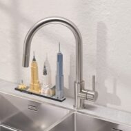 reginox huron eenhendel keukenmengkraan uittrekbaar draaibaar geborsteld roestvrij staal r34576