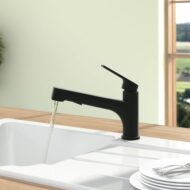 villeroy boch junis keukenmengkraan mat zwart draaibaar uittrekbaar 92810006